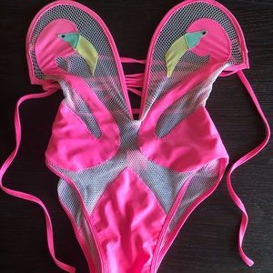 Lee + Lani Flamingo swimsuit one piece Size S